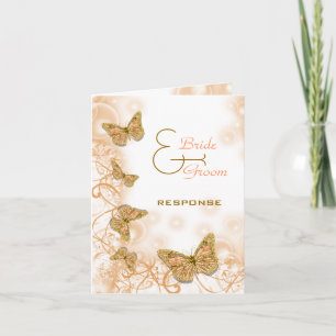Carte Or corail mariage fiançailles anniversaire