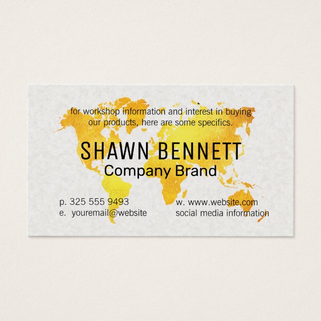 Carte Or du Monde | Arrière - plan de texture (Devant)