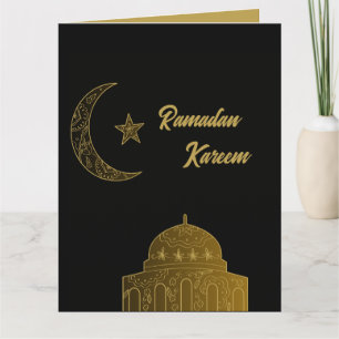 Carte Or et Noir Joyeux Ramadan Kareem 2026