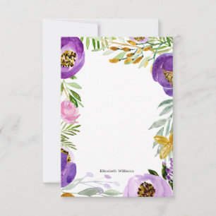 Carte Or Whimsical et ultraviolet violet note florale