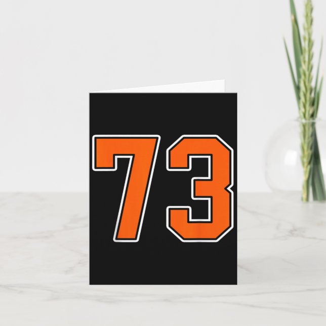 Carte Orange Blanc Numéro 73 Joueur Jersey Uniforme #73 (Devant)