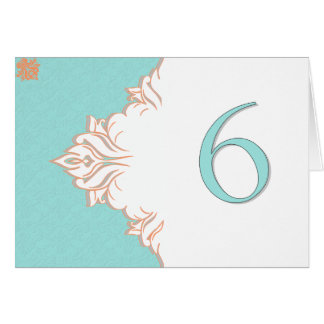 Carte orange bleue 6 de nombre de Tableau de