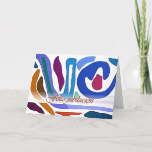 Carte orange bleue d'art abstrait de retraite