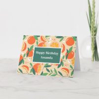 Orange Citrus Fruit Retro Motif Anniversaire
