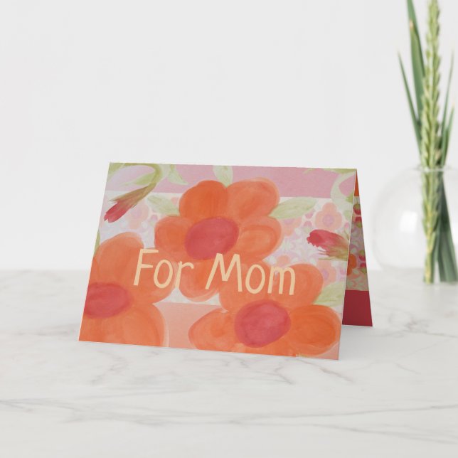 Carte Orange Floral Design (Devant)
