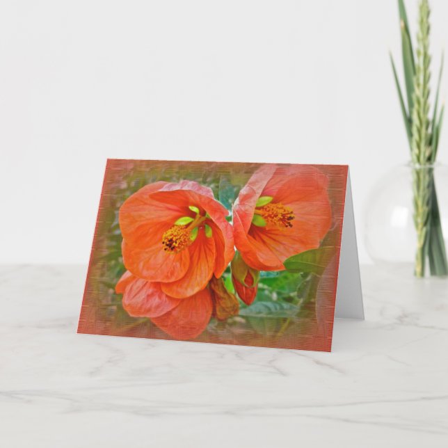 Carte Orange Hibiscus Fleurs (Devant)