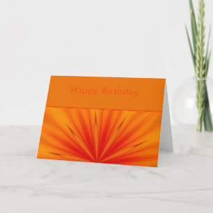 Carte Orange Jaune Starburst Joyeux anniversaire