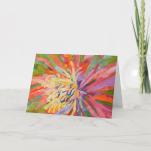 Carte Orange Jaune Tropical Exotique Fleur