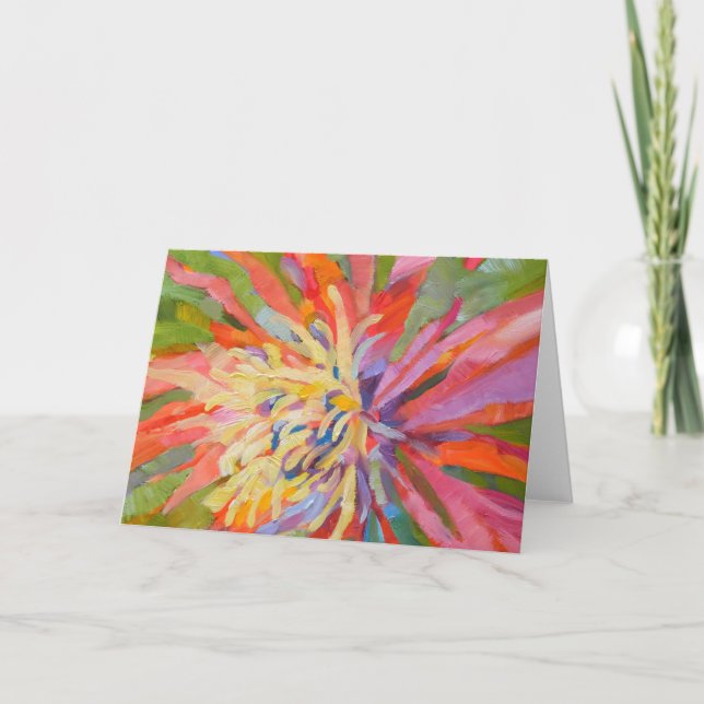 Carte Orange Jaune Tropical Exotique Fleur (Devant)