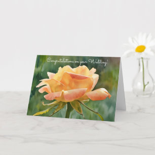 Carte Orange Peach Rose Art Mariage Félicitations