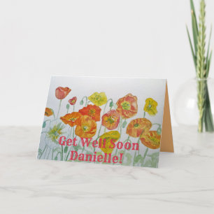 Carte Orange Poppies Aquarelle Obtenez Bien Bientôt Cart