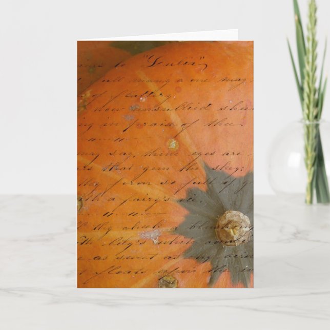 Carte Orange Pumpkin with Handwriting All Occasions  (Devant)