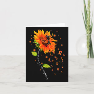 Carte Orange Ribbon Tournesol Butterfly Leukemia