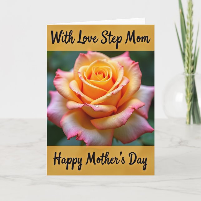 Carte Orange Rose Avec Amour (Devant)