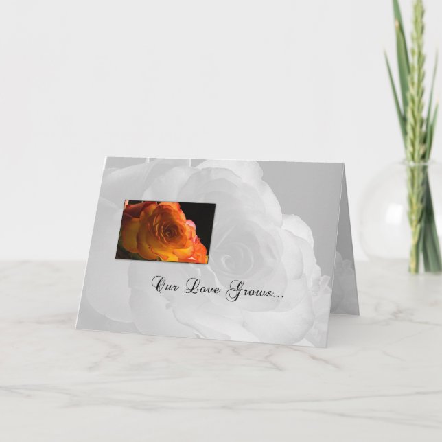 Carte Orange Rose Notre Anniversaire (Devant)