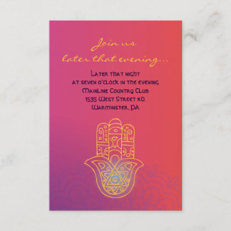 Carte orange rouge de partie de bat mitzvah de