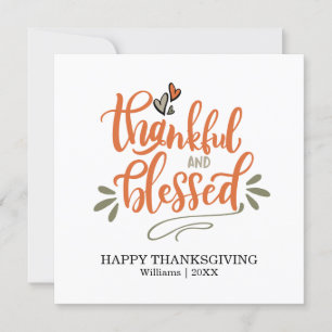 Carte Orange Thankful & Blessed Thanksgiving