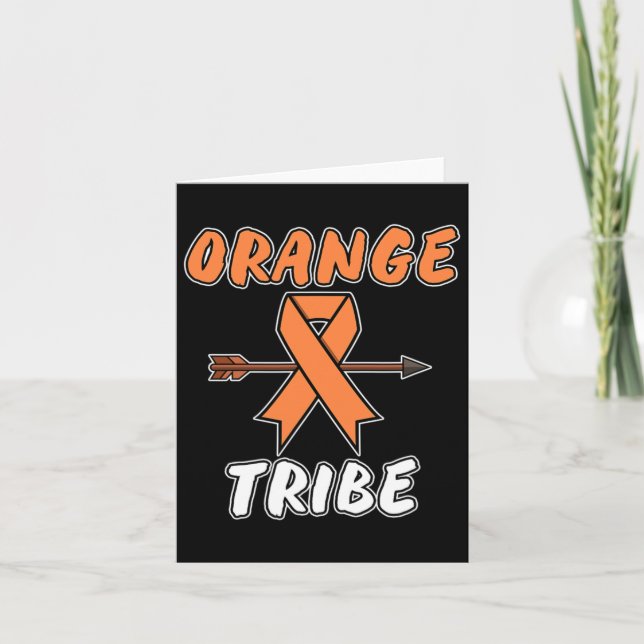 Carte Orange Tribe Leukemia Sensibilisation Ribbon Suppo (Devant)