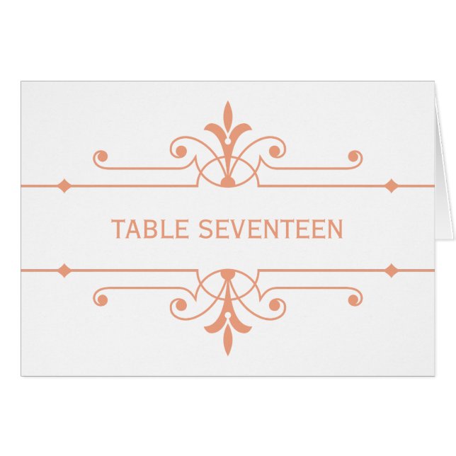 Carte Orange v2 Fancy Ornamor Table Numéro (Devant horizontal)