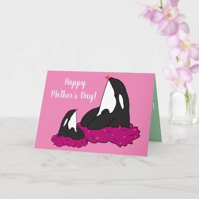 Carte Orca Killer Whale Mothers Day (Orchidée)