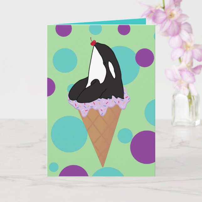 Carte Orca Killer Whale personnalisable (Orchidée)