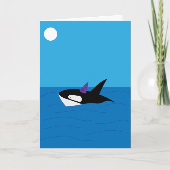 Carte Orca Whimsical, Avoir une baleine d'un anniversair (Devant)