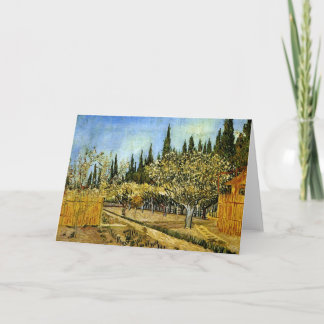 Carte Orchard en fleurs, Cyprès, Vincent van Gogh