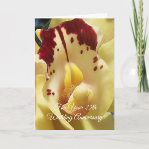 Carte Orchid 25e anniversaire Mariage personnalisé