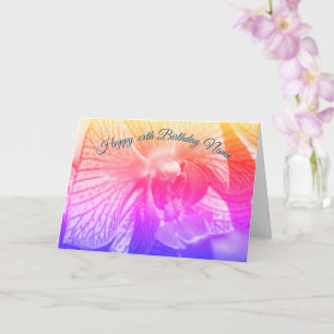 Carte Orchid Up Close Rainbow Personnalisé Anniversaire