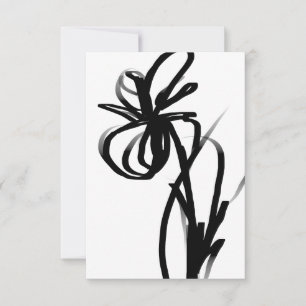 Carte Orchidée Blanc : Abstrait blanc et noir