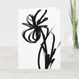 Carte Orchidée Blanc : Abstrait blanc et noir