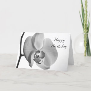 Carte Orchidée blanche Joyeux anniversaire