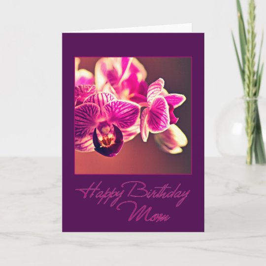 Carte Orchidee D Anniversaire Pour La Maman Zazzle Fr