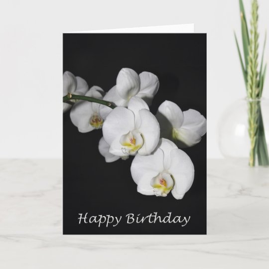 Carte Orchidee De Blanc De Joyeux Anniversaire Zazzle Fr