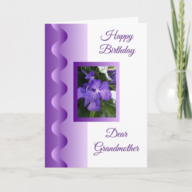 Carte Orchidée grand-mère personnalisée anniversaire (Devant)