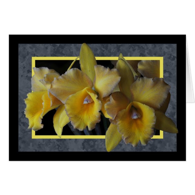 Carte orchidée jaune (Devant horizontal)