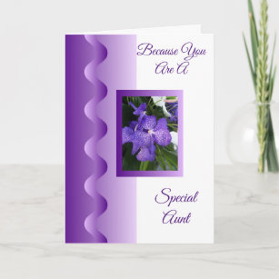Carte Orchidée pourpre Tante personnalisée Anniversaire