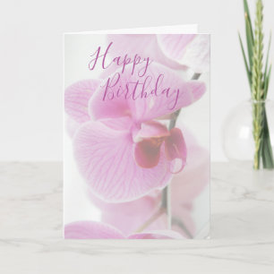 Carte Orchidée rose   Anniversaire personnalisé