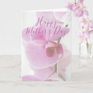 Carte Orchidée rose   Bonne fête des Mères personnalisée