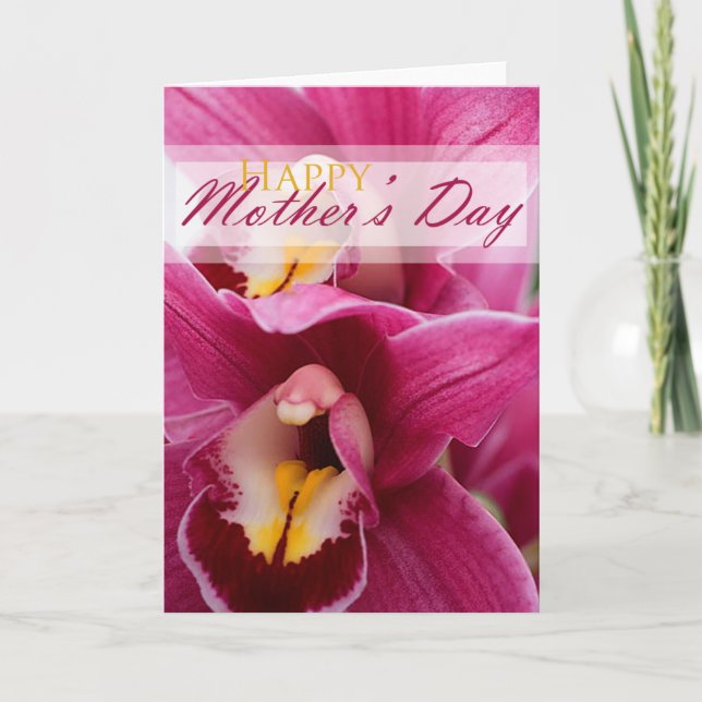 Carte Orchidée rose pour le jour de mères (Devant)