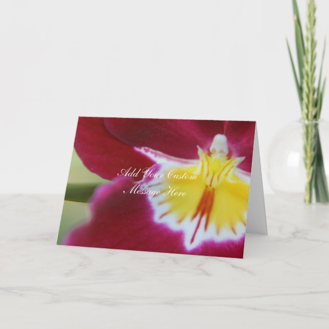 Carte Orchidée rouge et jaune (Devant)