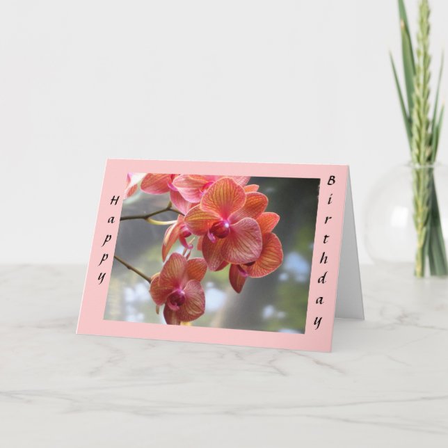 Carte Orchidées d'anniversaire (Devant)