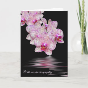 Carte Orchidées de sympathie avec reflets d'eau