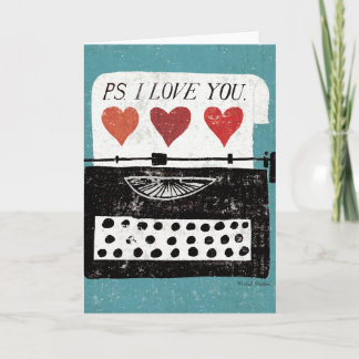 Carte Ordinateur de bureau vintage - Machine à écrire