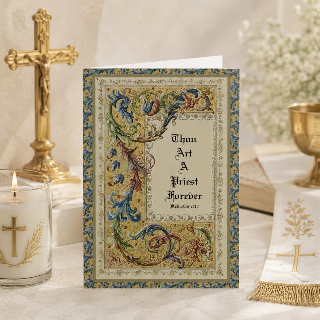 CARTE ORDINATION D'UN PRÊTRE CATHOLIQUE PREMIÈRE MESSE É (Créateur téléchargé)
