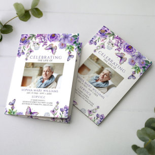 Carte Ordre des funérailles   Floral Memorial Program
