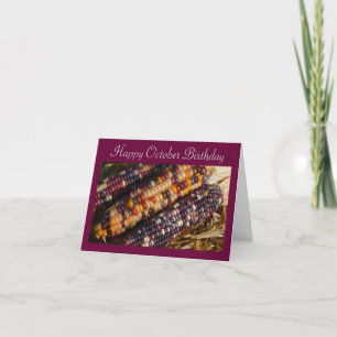 CARTE "OREILLES DE MAÏS INDIENS/HEUREUX ANNIVERSAIRE D'O