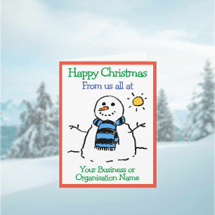 Carte Organisation d'entreprise Snowman Company Noël