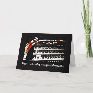 Carte Orgue antique Bonne Fête des pères Grand Grand Gra