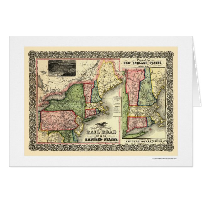 Carte orientale 1856 de chemin de fer d'états (Devant horizontal)